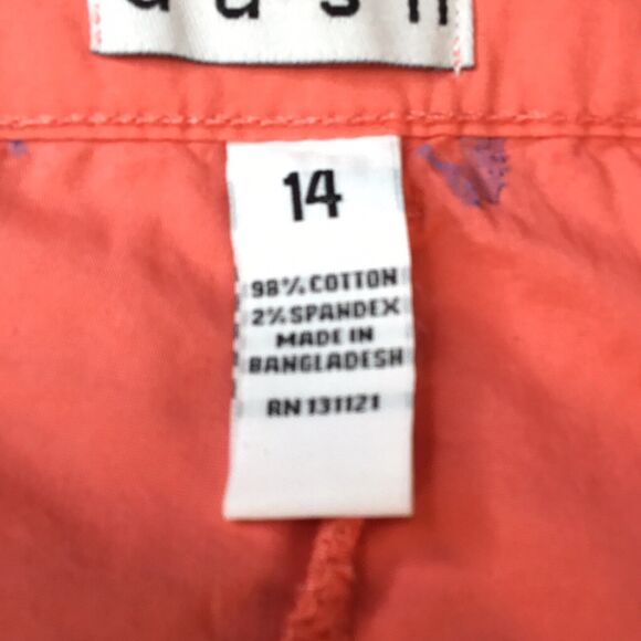 Chino Short Women's Size 14 Orange Chino Pockets Patterned Cotton Sea Horse - Picture 8 of 13